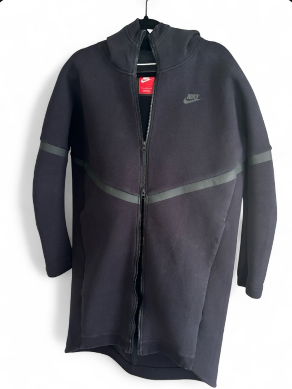 Nike Tech Fleece Longline Cocoon Full Zip Jacket Womens Black Coat Size Medium - Picture 2 of 6